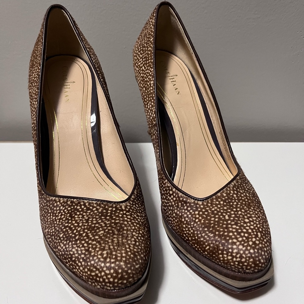 Cole Haan Brown Textured Heels